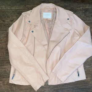 Light pastel pink leather jacket